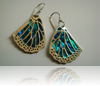 Silver & paua shell monarch wing earrings