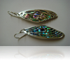 Silver & paua cicada wing earrings