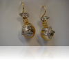 18 Carat yellow & white gold interchangeable earrings set with diamonds & gold South Sea pearls