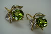 4ct Peridot & diamond earrings in 18ct gold