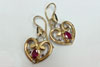 22ct, 18ct white gold hearts with Burmese Rubies and diamonds