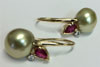 Gold south sea pearls with burmese rubies and diamonds in 18ct gold