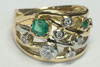 Emerald and diamond ring in platinum and 18ct gold